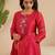 Red hand woven chanderi kurta set