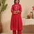 Red hand woven chanderi kurta set