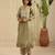 Green hand woven chanderi kurta set