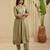 Green hand woven chanderi kurta set
