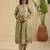 Green hand woven chanderi kurta set