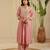 Pink hand woven chanderi kurta set