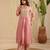 Pink hand woven chanderi kurta set