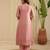 Pink hand woven chanderi kurta set