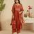 Rust hand woven chanderi kurta set