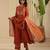 Rust hand woven chanderi kurta set