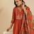 Rust hand woven chanderi kurta set