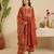 Rust hand woven chanderi kurta set