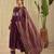 Purple hand woven chanderi kurta set