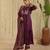 Purple hand woven chanderi kurta set