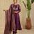 Purple hand woven chanderi kurta set