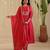 Hot pink hand woven chanderi kurta set
