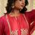 Hot pink hand woven chanderi kurta set