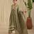 Green hand woven chanderi kurta set