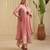 Pink hand woven chanderi kurta set
