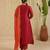Maroon hand woven chanderi kurta set