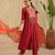 Maroon hand woven chanderi kurta set