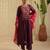 Purple hand woven chanderi kurta set