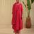Hot pink hand woven chanderi kurta set