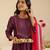 Purple hand woven chanderi kurta set