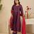 Purple hand woven chanderi kurta set