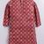 Cotton knit full sleeves all over printed kurta - red