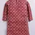 Cotton knit full sleeves all over printed kurta - red