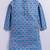 Cotton knit full sleeves all over printed kurta - blue