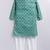 Cotton knit full sleeves all over printed kurta - green