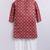 Cotton knit full sleeves all over printed kurta pyjama set - red