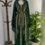Green Embroidered Stitched Kaftan with Golden Thread Work and Belt