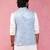grey monty jacquard nehru jacket - wedding abstract pattern ethnic wear