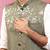 mehendi green monty jacquard nehru jacket - wedding abstract ethnic wear
