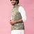 mehendi green monty jacquard nehru jacket - wedding abstract ethnic wear