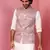 onion monty jacquard nehru jacket - wedding abstract pattern ethnic wear