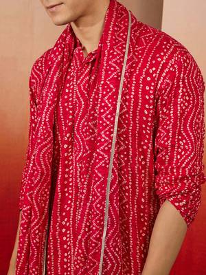 falsa bandhani print kurta set - 3 piece traditional outfit with patiala & dupatta 2