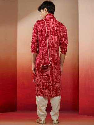 falsa bandhani print kurta set - 3 piece traditional outfit with patiala & dupatta 4