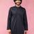 black fine satin kurta - premium wedding ethnic wear