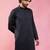 black fine satin kurta - premium wedding ethnic wear
