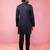 black fine satin kurta set with matching pant - formal ethnic set