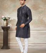 Peach colour premium silk digital print kurta pajama menswear collection