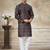 Black colour premium silk digital print kurta pajama menswear collection