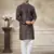 Black colour premium silk digital print kurta pajama menswear collection