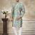 Teal colour premium silk digital print kurta pajama menswear collection