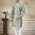 Teal colour premium silk digital print kurta pajama menswear collection