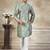 Teal colour premium silk digital print kurta pajama menswear collection