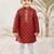red cotton floral print kurta with white pyjama - navratri collection