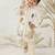 off white rayon animal print kurta with cream pyjama - festive set