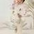 off white rayon animal print kurta with cream pyjama - festive set
