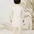 off white rayon animal print kurta with cream pyjama - festive set